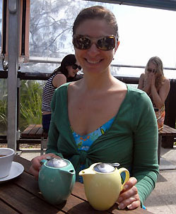 Debbie and Beach Cafe teapots