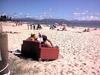 Lounging at the beach