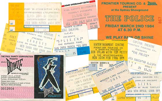 Various concert tickets