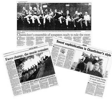 Press clippings for Chanticleer in Brisbane
