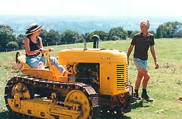Deb on another tractor